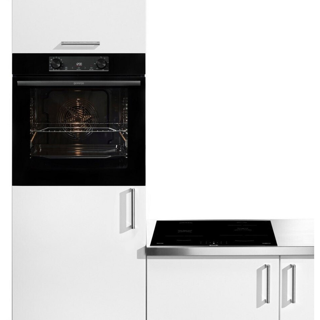 Gorenje - BOS6737E06BG + GI6401BSC - Backöfen - Induktionskochfeld, Hydrolyse, 77 Liter